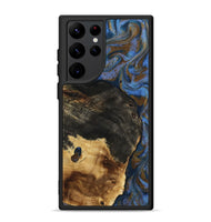 Galaxy S22 Ultra Wood Phone Case - Mittie (Teal & Gold, 810482)