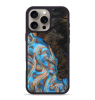 iPhone 16 Pro Max Wood Phone Case - Marcus (Teal & Gold, 810488)