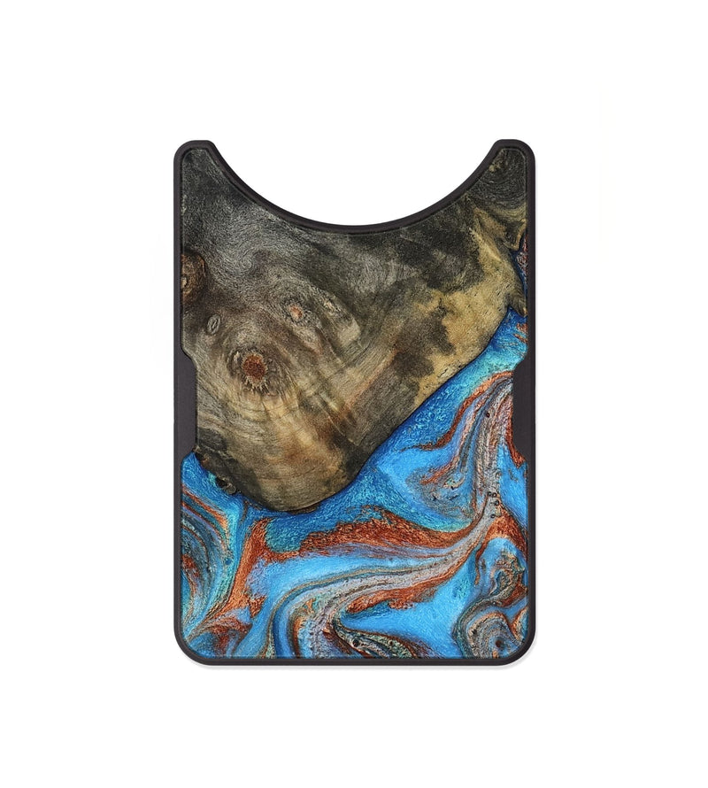 Alloy Wood Wallet - Cheryl (Teal & Gold, 810492)