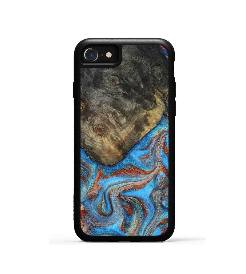 iPhone SE Wood Phone Case - Cheryl (Teal & Gold, 810492)