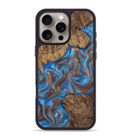 iPhone 16 Pro Max Wood Phone Case - Amiri (Teal & Gold, 810493)