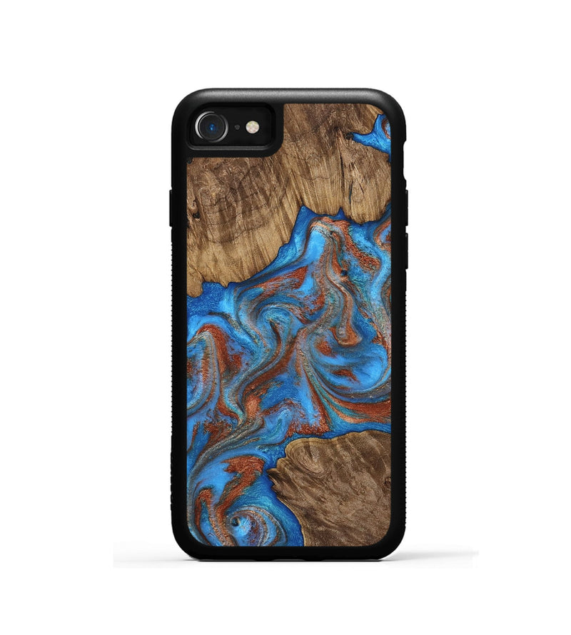 iPhone SE Wood Phone Case - Amiri (Teal & Gold, 810493)