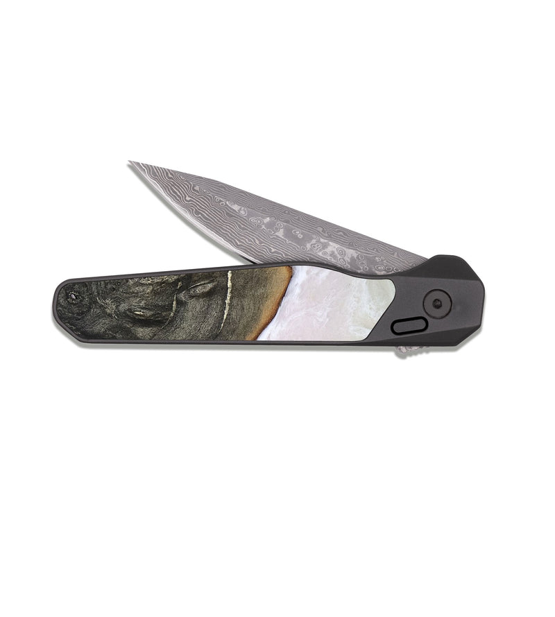 EDC Dark Damascus Wood Pocket Knife - Miller (Coastal, 810648)