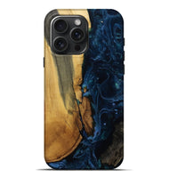 iPhone 16 Pro Max Wood Live Edge Phone Case - Miracle (Blue, 810770)