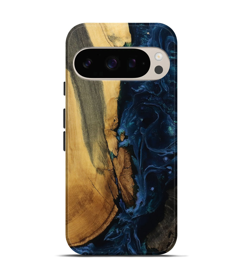 Pixel 10 Wood Live Edge Phone Case - Miracle (Blue, 810770)
