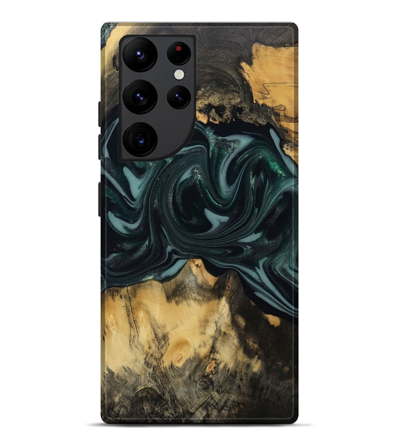 Galaxy S22 Ultra Wood Live Edge Phone Case - Aedan (Green, 810775)