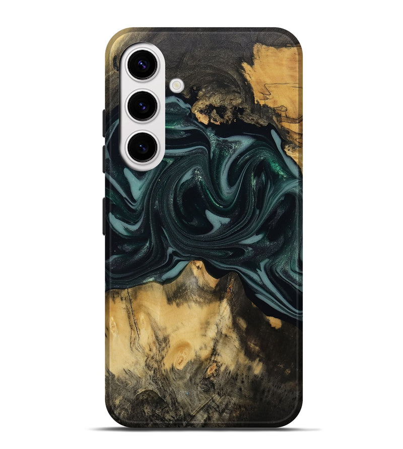 Galaxy S25 Plus Wood Live Edge Phone Case - Aedan (Green, 810775)