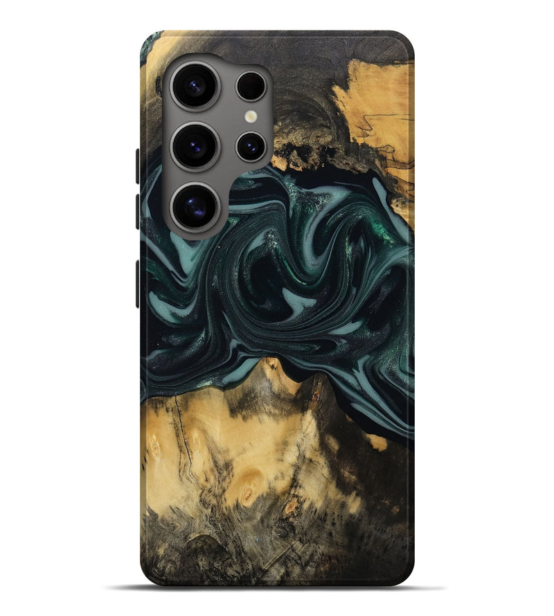 Galaxy S25 Ultra Wood Live Edge Phone Case - Aedan (Green, 810775)