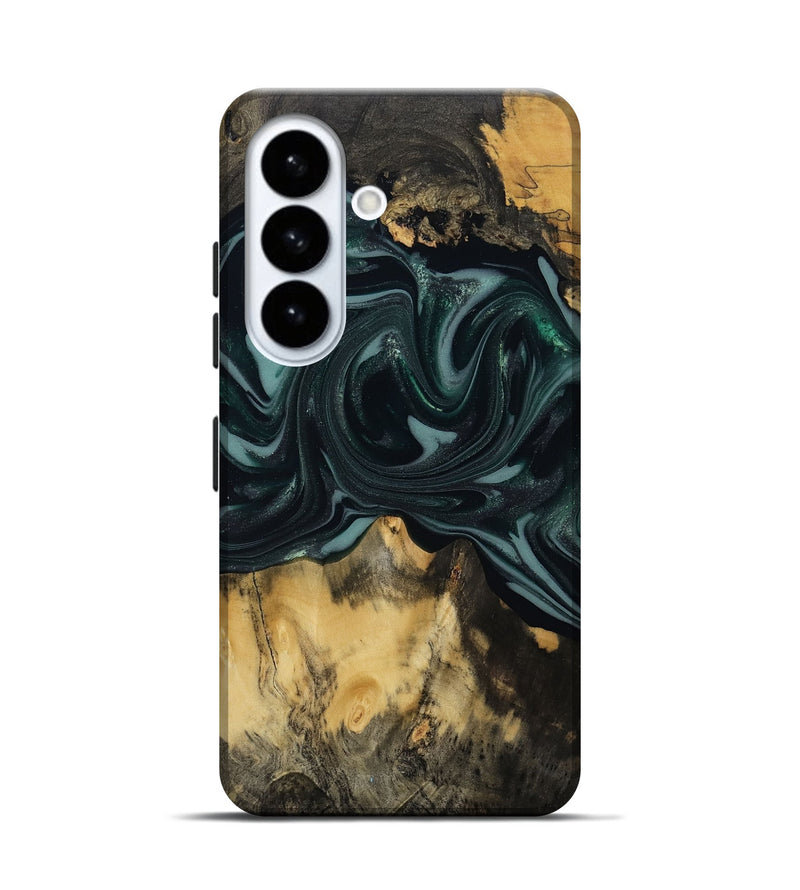 Galaxy S26 Wood Live Edge Phone Case - Aedan (Green, 810775)