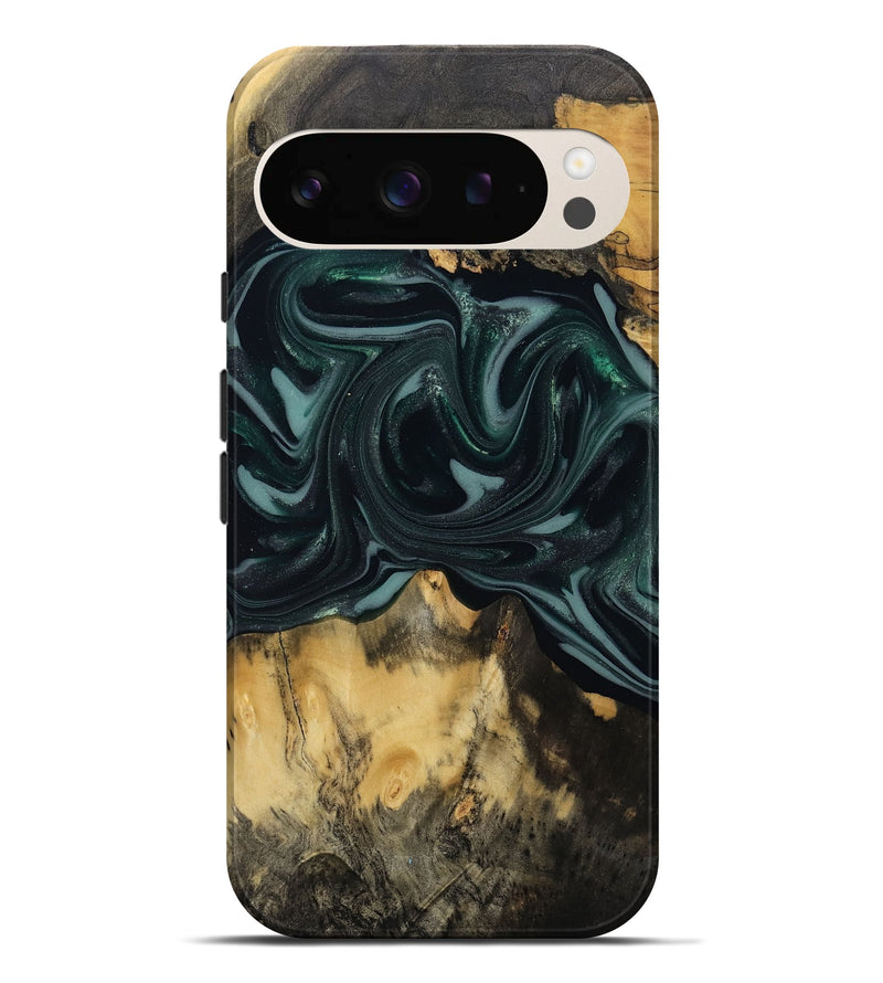 Pixel 9 Pro XL Wood Live Edge Phone Case - Aedan (Green, 810775)