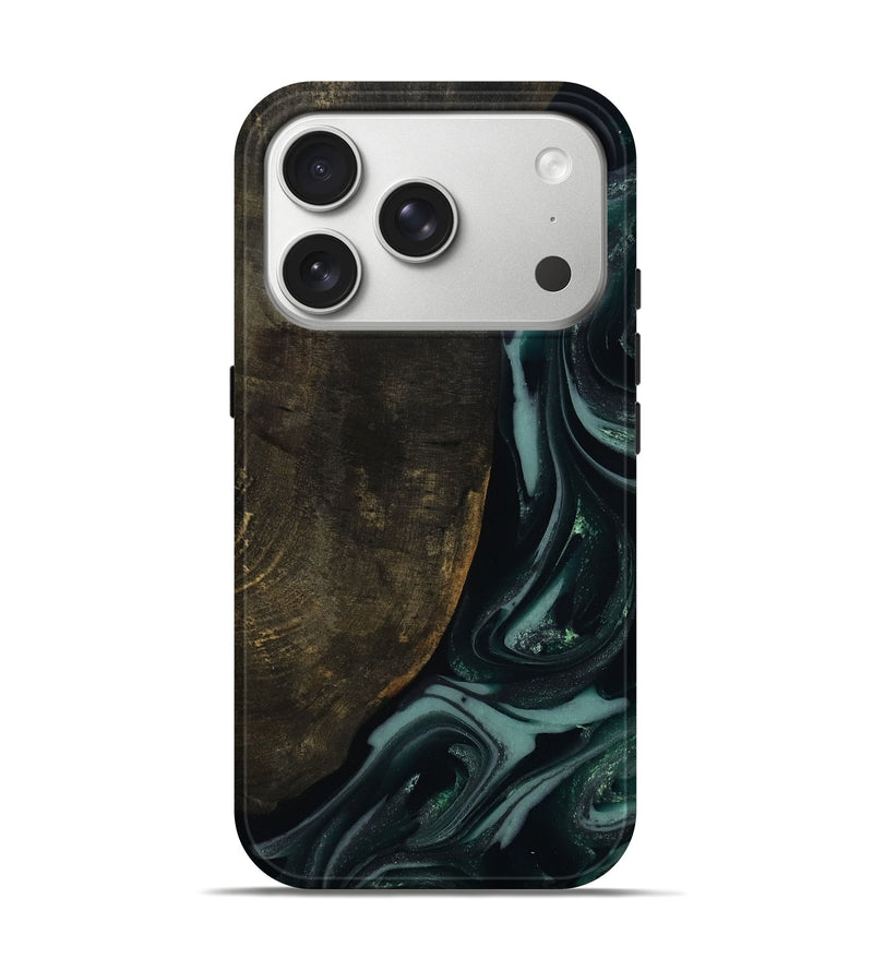 iPhone 17 Pro Wood Live Edge Phone Case - Traci (Green, 810778)