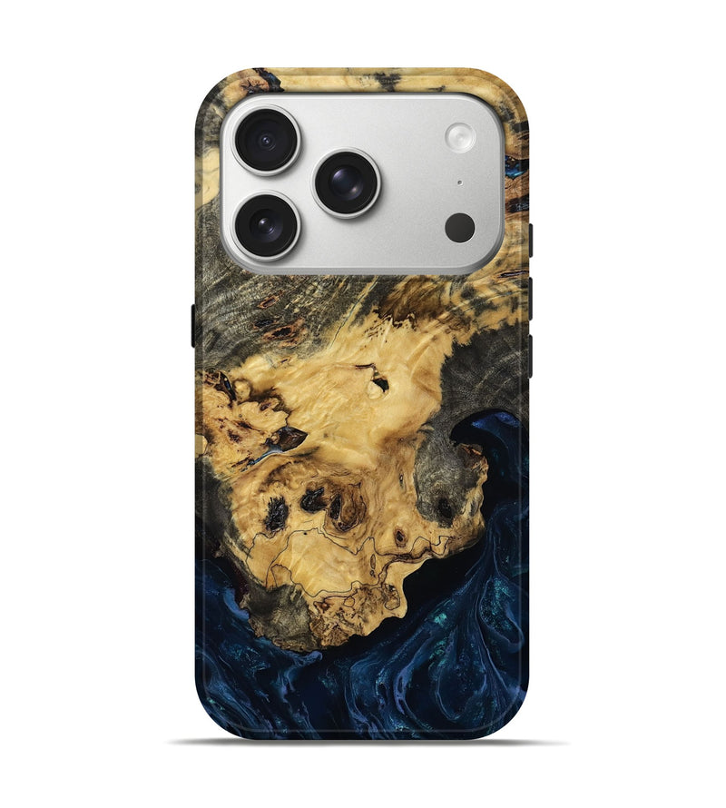 iPhone 17 Pro Wood Live Edge Phone Case - Virgil (Blue, 810779)