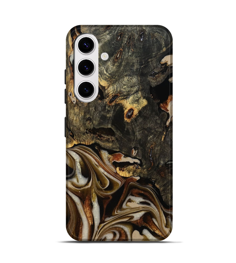Galaxy S25 Wood Live Edge Phone Case - Cathryn (Black & White, 810789)