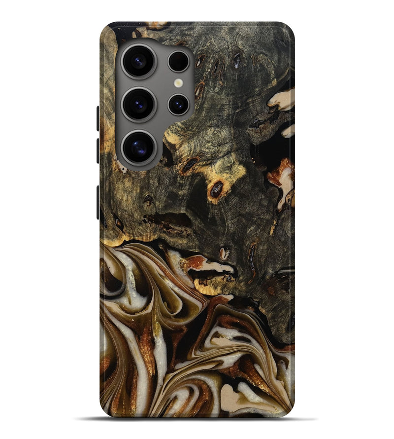 Galaxy S25 Ultra Wood Live Edge Phone Case - Cathryn (Black & White, 810789)