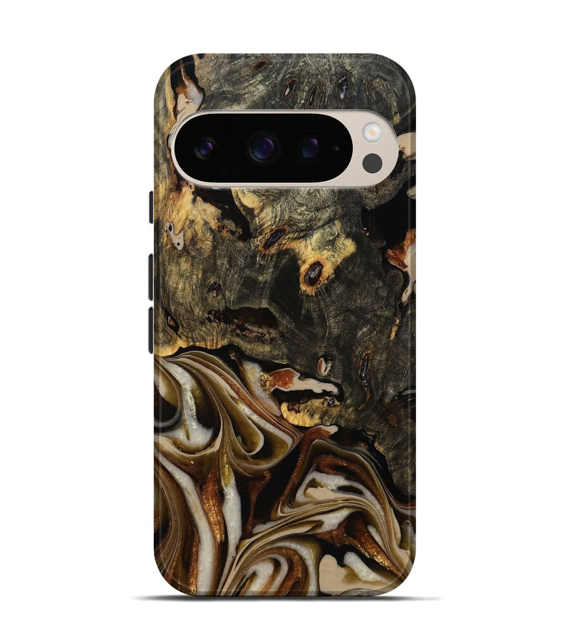 Pixel 10 Pro Wood Live Edge Phone Case - Cathryn (Black & White, 810789)