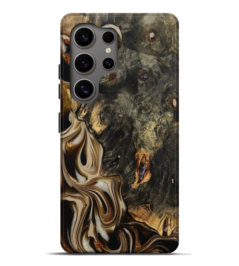 Galaxy S25 Ultra Wood Live Edge Phone Case - Joanna (Black & White, 810795)