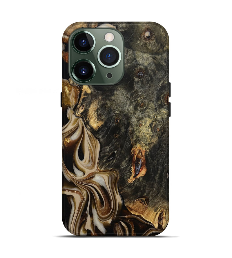 iPhone 13 Pro Wood Live Edge Phone Case - Joanna (Black & White, 810795)