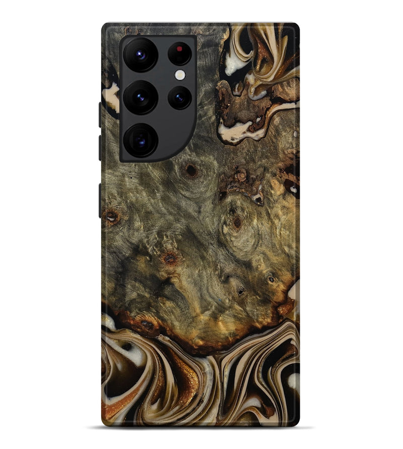 Galaxy S22 Ultra Wood Live Edge Phone Case - Katie (Black & White, 810796)