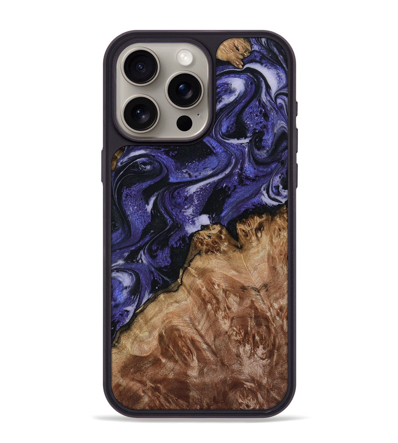 iPhone 15 Pro Max Wood Phone Case - Kate (Purple, 810804)