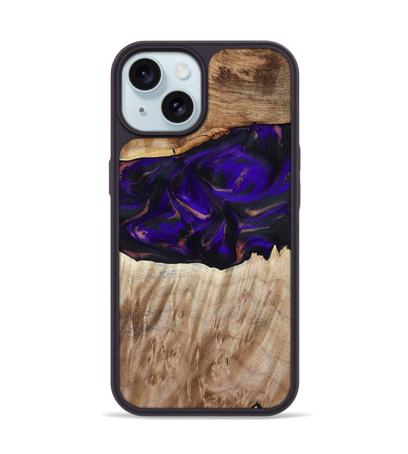 iPhone 15 Wood Phone Case - Ronda (Purple, 810806)