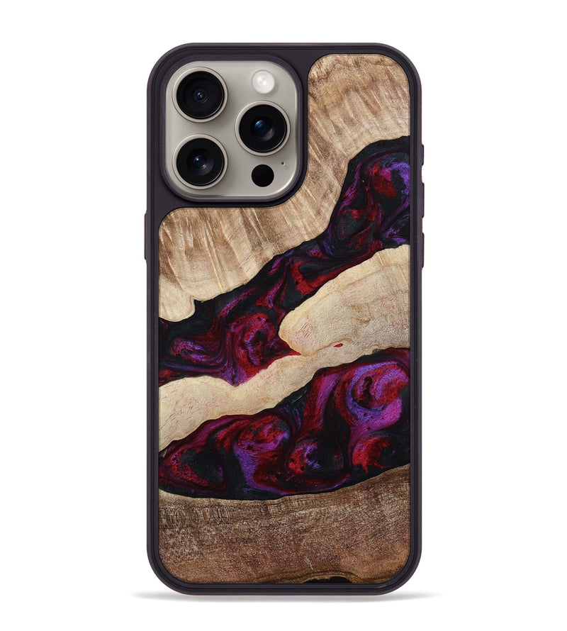 iPhone 15 Pro Max Wood Phone Case - Maura (Red, 810812)