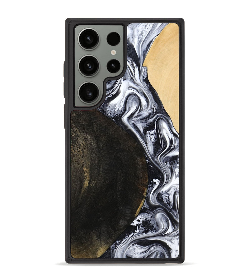 Galaxy S23 Ultra Wood Phone Case - Hedwig (Black & White, 810813)