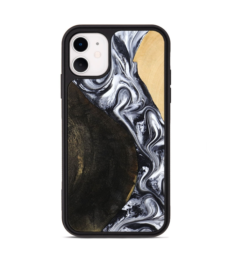 iPhone 11 Wood Phone Case - Hedwig (Black & White, 810813)
