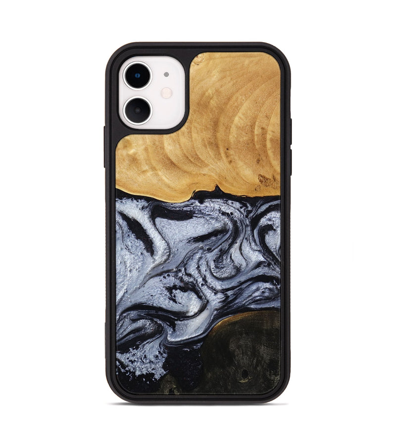 iPhone 11 Wood Phone Case - Trace (Black & White, 810814)