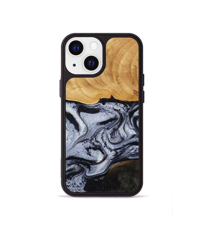 iPhone 13 mini Wood Phone Case - Trace (Black & White, 810814)