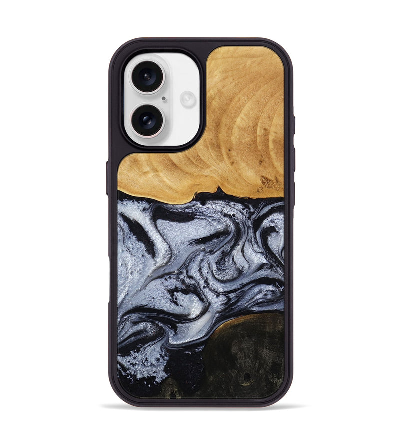 iPhone 17 Wood Phone Case - Trace (Black & White, 810814)