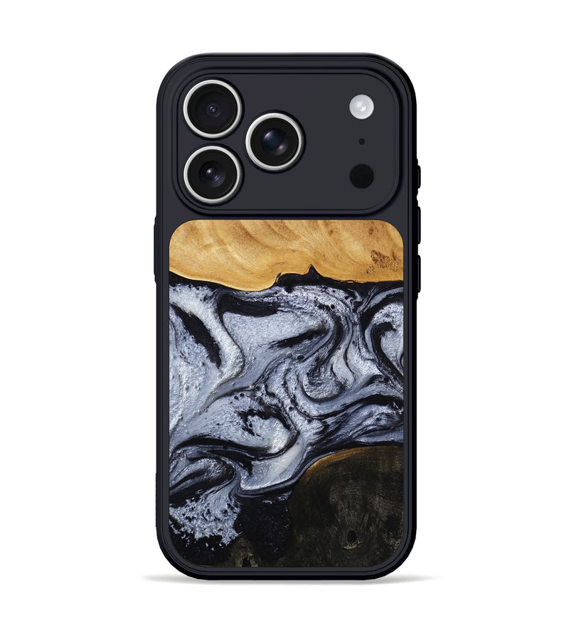iPhone 17 Pro Wood Phone Case - Trace (Black & White, 810814)