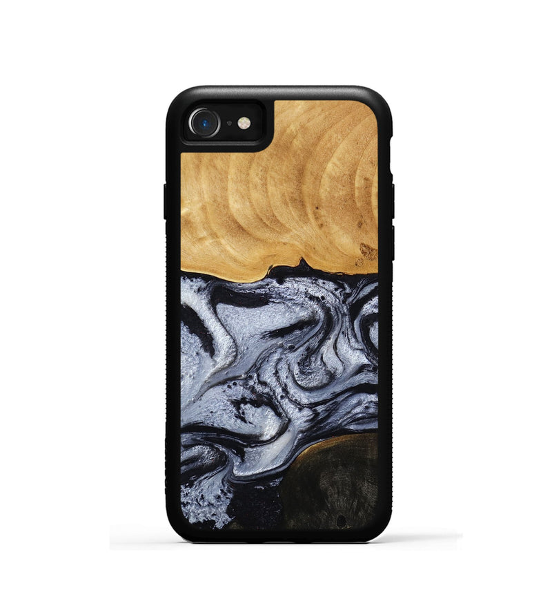 iPhone SE Wood Phone Case - Trace (Black & White, 810814)