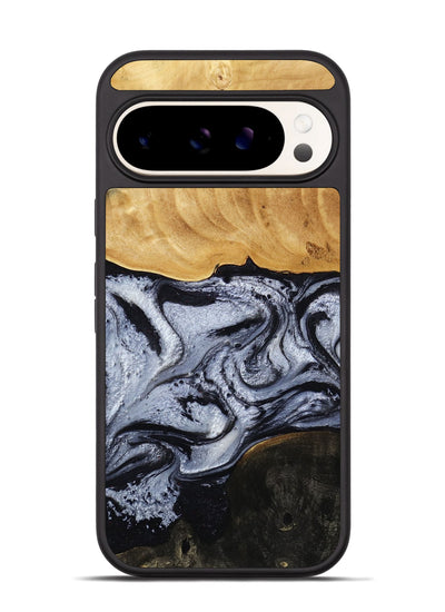 Pixel 9 Pro Wood Phone Case - Trace (Black & White, 810814)