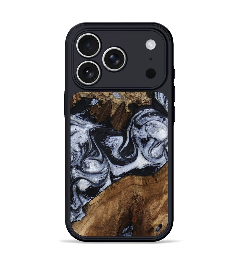 iPhone 17 Pro Wood Phone Case - Arely (Black & White, 810817)