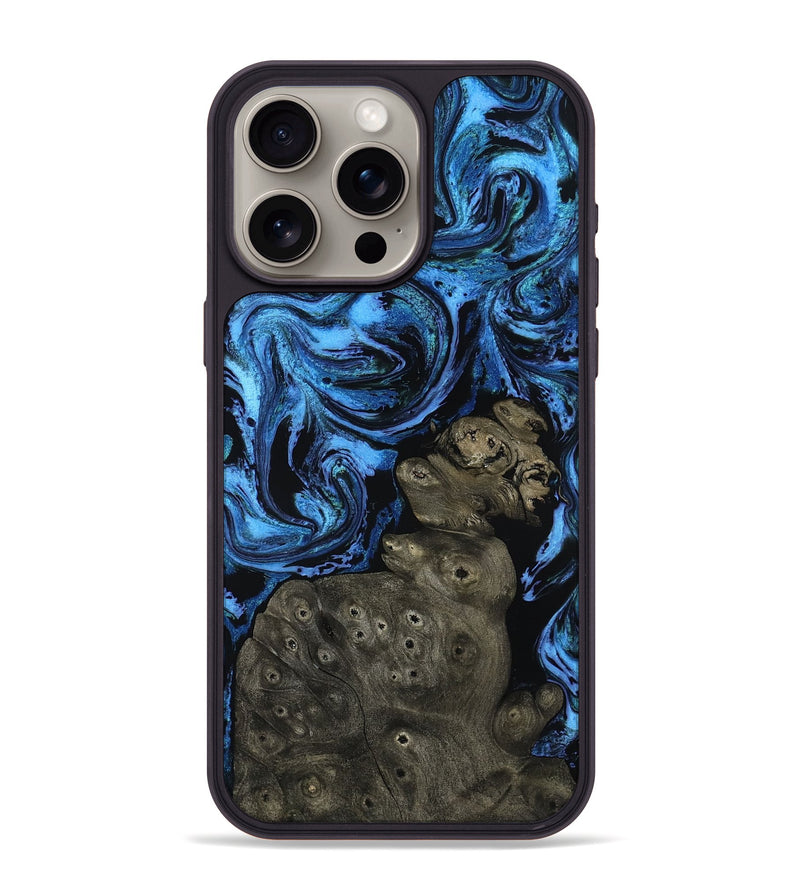 iPhone 15 Pro Max Wood Phone Case - Anabel (Blue, 810820)