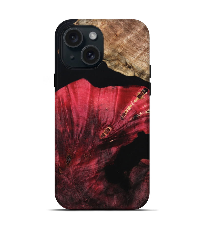 iPhone 15 Wood Live Edge Phone Case - Joan (Wood Burl, 811023)