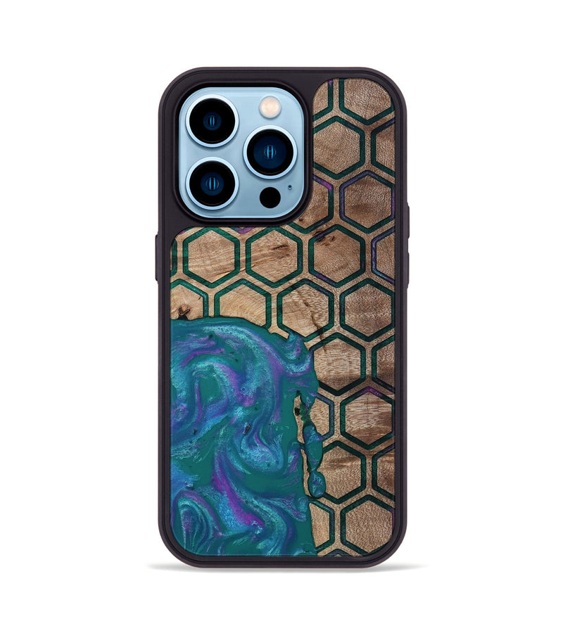 iPhone 14 Pro Wood Phone Case - Sim (Pattern, 811083)