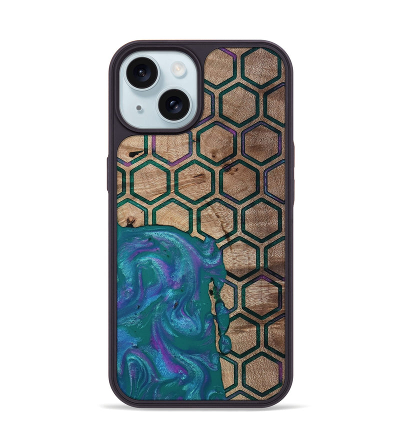 iPhone 15 Wood Phone Case - Sim (Pattern, 811083)