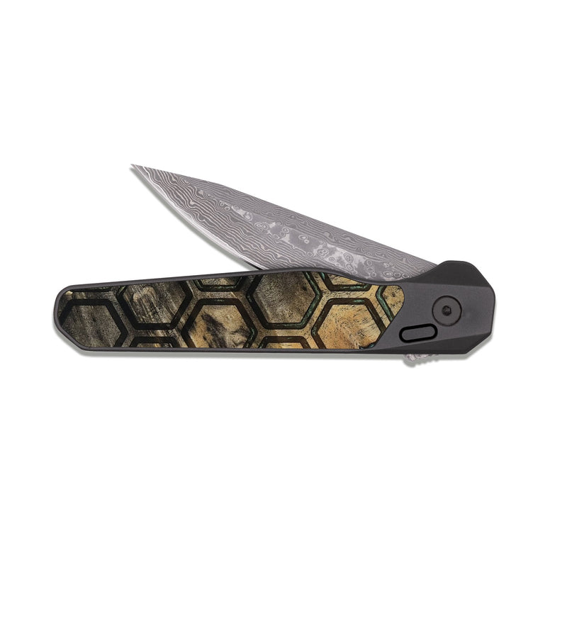 EDC Dark Damascus Wood Pocket Knife - Aurelia (Pattern, 811084)