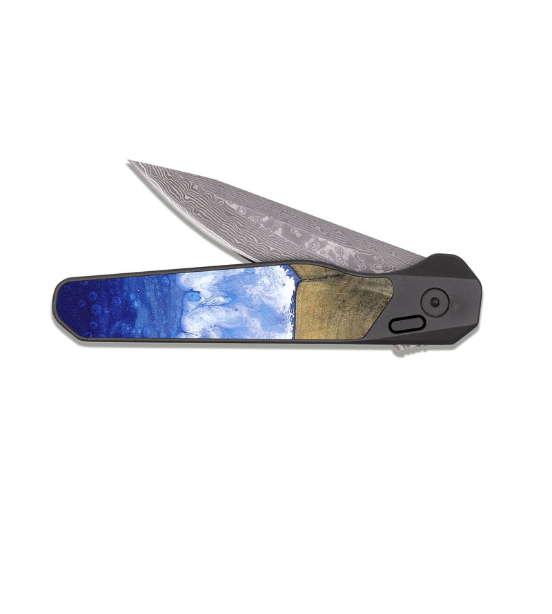 EDC Dark Damascus Wood Pocket Knife - Sarai (Coastal, 811100)