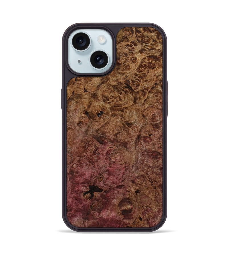 iPhone 15 Wood Phone Case - Onyx (Wood Burl, 811208)