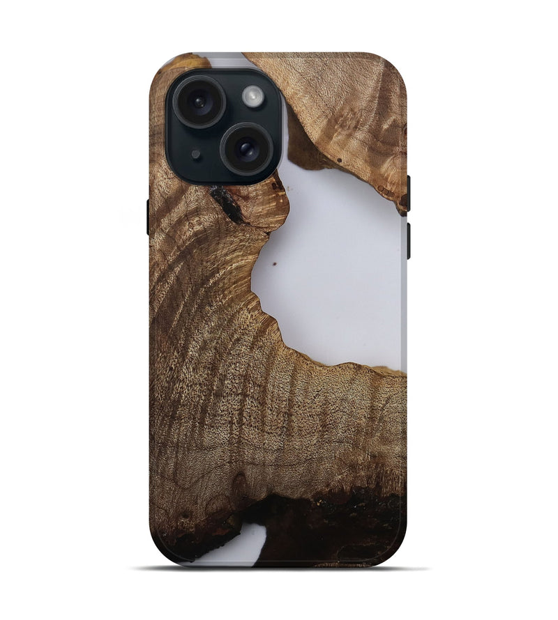 iPhone 15 Wood Live Edge Phone Case - Lovie (Clear, 811216)