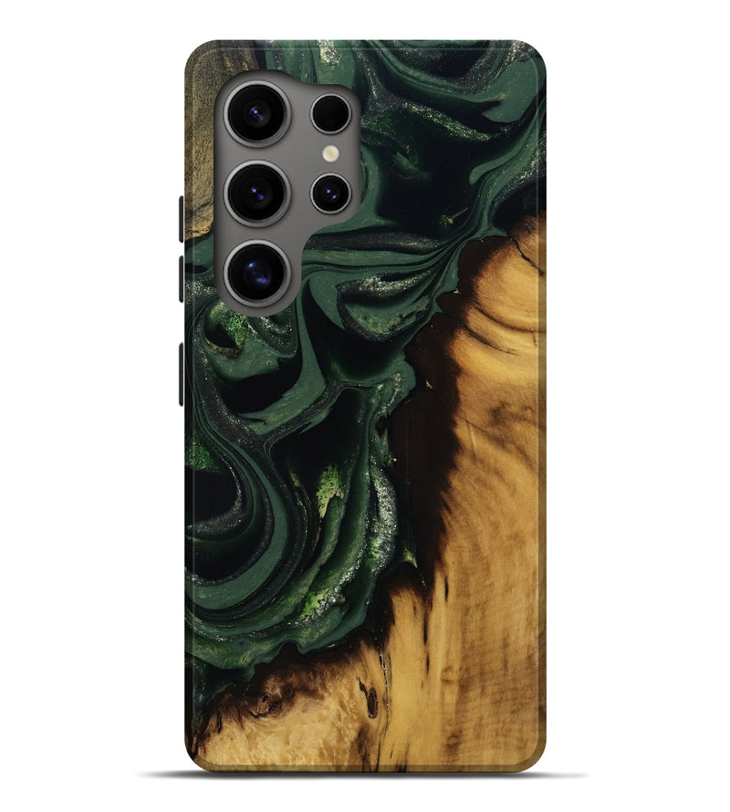 Galaxy S25 Ultra Wood Live Edge Phone Case - Erin (Green, 811217)
