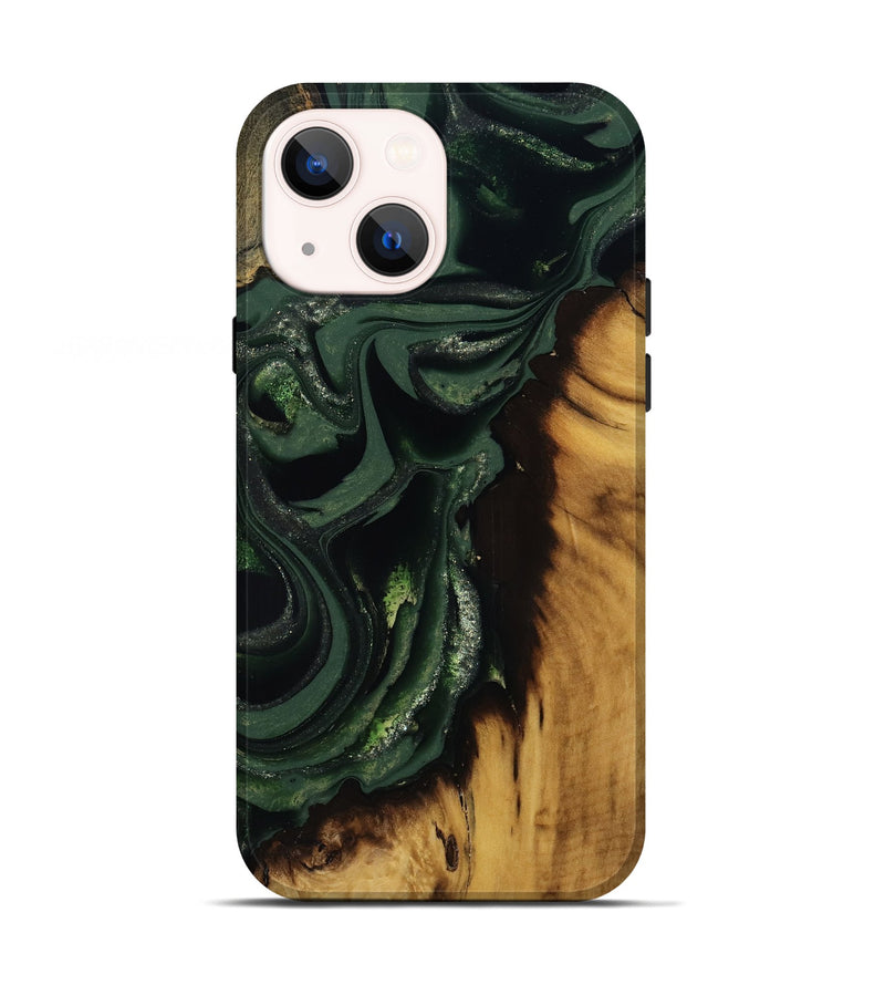 iPhone 13 Wood Live Edge Phone Case - Erin (Green, 811217)
