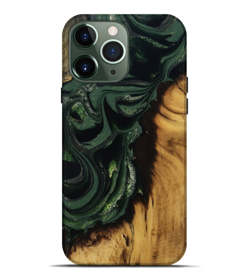 iPhone 13 Pro Max Wood Live Edge Phone Case - Erin (Green, 811217)