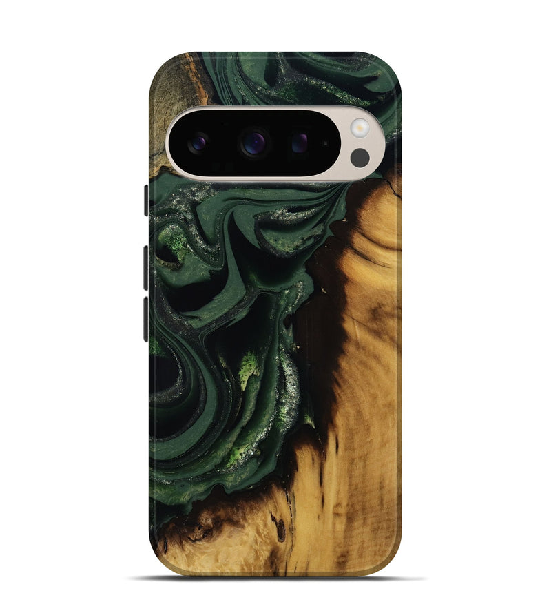 Pixel 10 Pro Wood Live Edge Phone Case - Erin (Green, 811217)