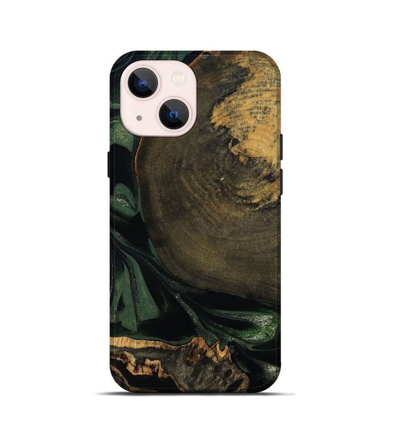 iPhone 13 mini Wood Live Edge Phone Case - Madonna (Green, 811220)