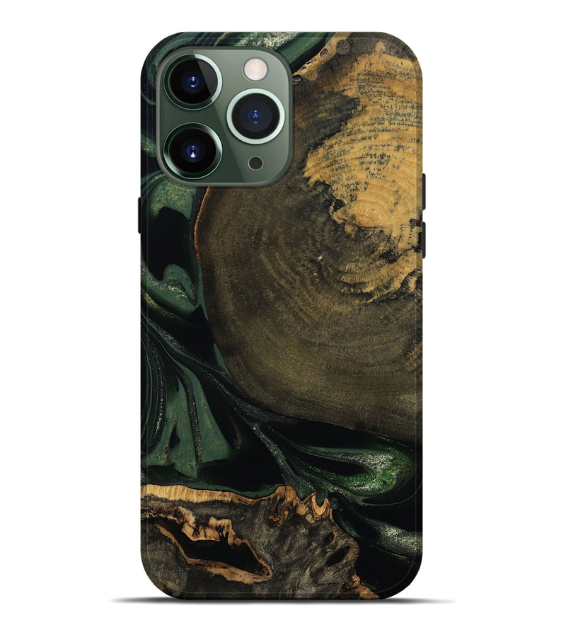 iPhone 13 Pro Max Wood Live Edge Phone Case - Madonna (Green, 811220)