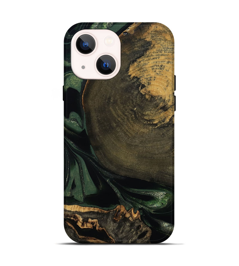 iPhone 14 Wood Live Edge Phone Case - Madonna (Green, 811220)