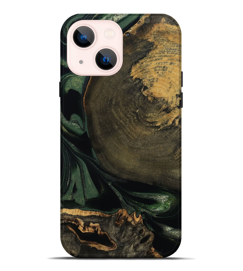 iPhone 14 Plus Wood Live Edge Phone Case - Madonna (Green, 811220)